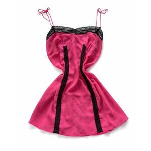 Victoria’s Secret Pink Lace Slip Dress Sheer Babydoll Lingerie Y2K Mini Small